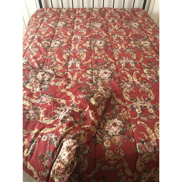 Ralph Lauren Marseilles Comforter Bedspread Puffer Full Double Floral GORGEOUS - Picture 5 of 6